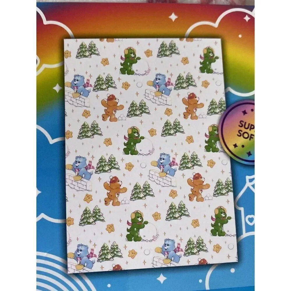 Care Bears Christmas Winter Snowball Fight  Soft Throw Blanket 50” X 70” NEW‎
